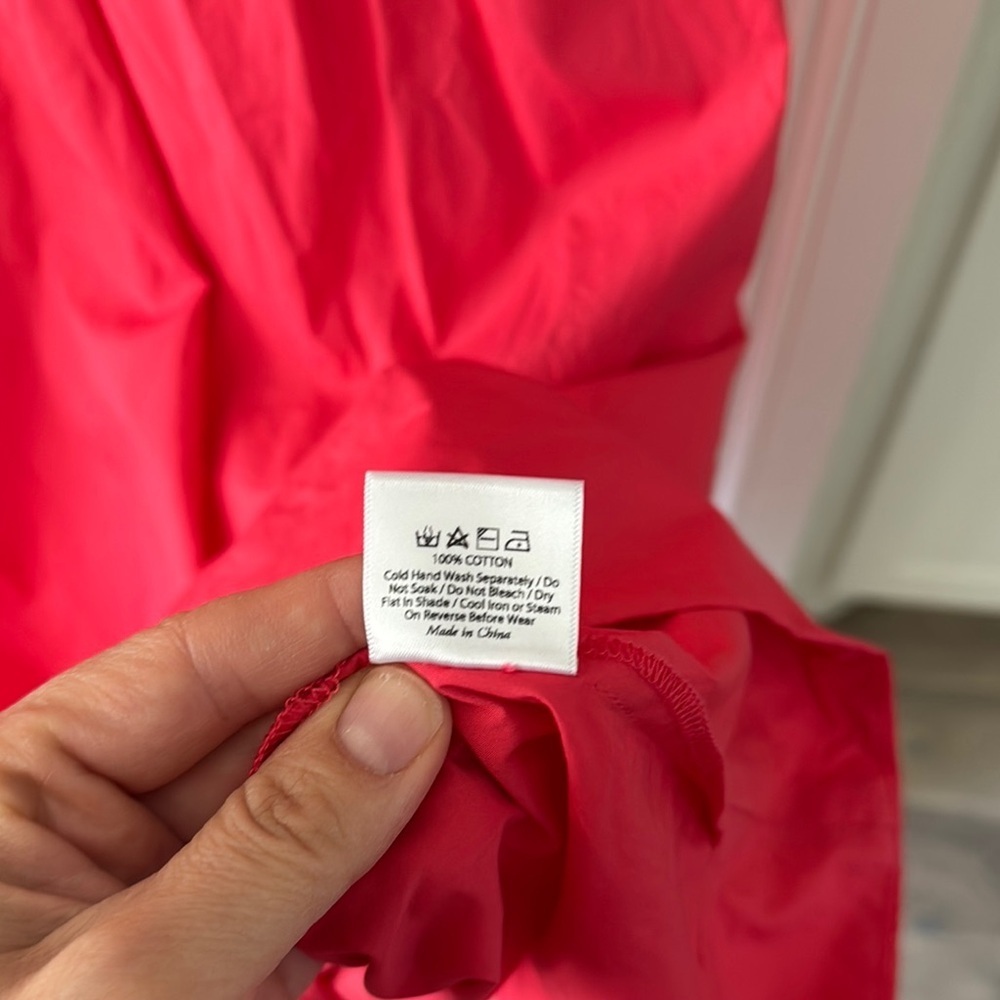 Auguste The Label Red Smocked Midi Dress Nwt Medium — image 6 of 6